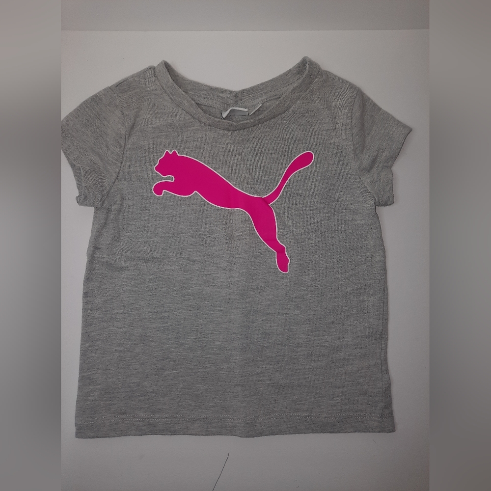 Puma | Tshirt Grey with Pink Puma Logo Size 3